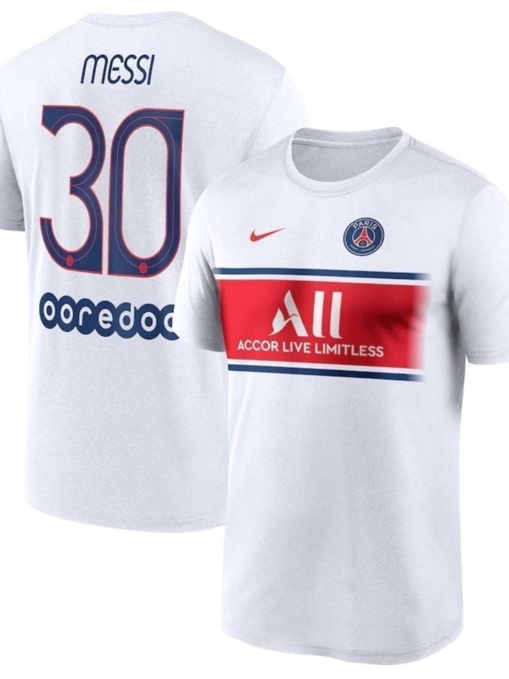 Nike Lionel Messi PSG Jersey T-shirt Argentina World Cup Soccer 2XL XXL NEW $50